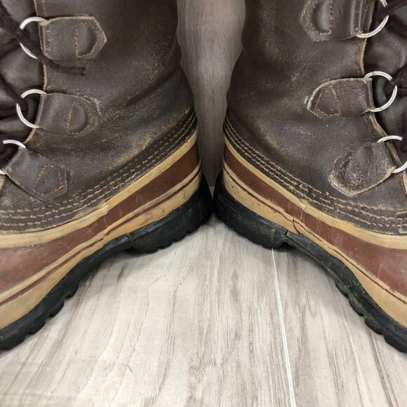 Kaufman Boots Mens 9 Brown Leather Duck Boot Winter Lined Lace Up - Picture 9 of 14